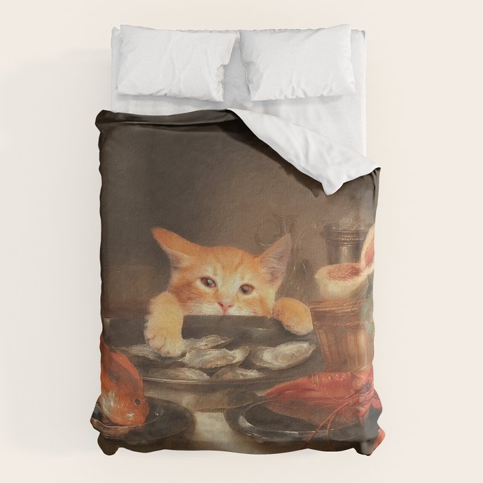 CAT DINNER Duvet Cover Gallery Image 1