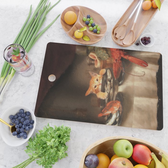 CAT DINNER Cutting Board Gallery Image 2