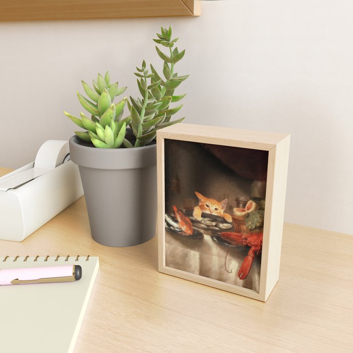 CAT DINNER Mini Art Print Gallery Image 2