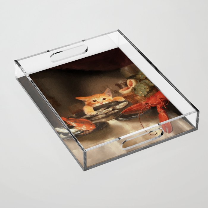 CAT DINNER Acrylic Tray Gallery Image 1