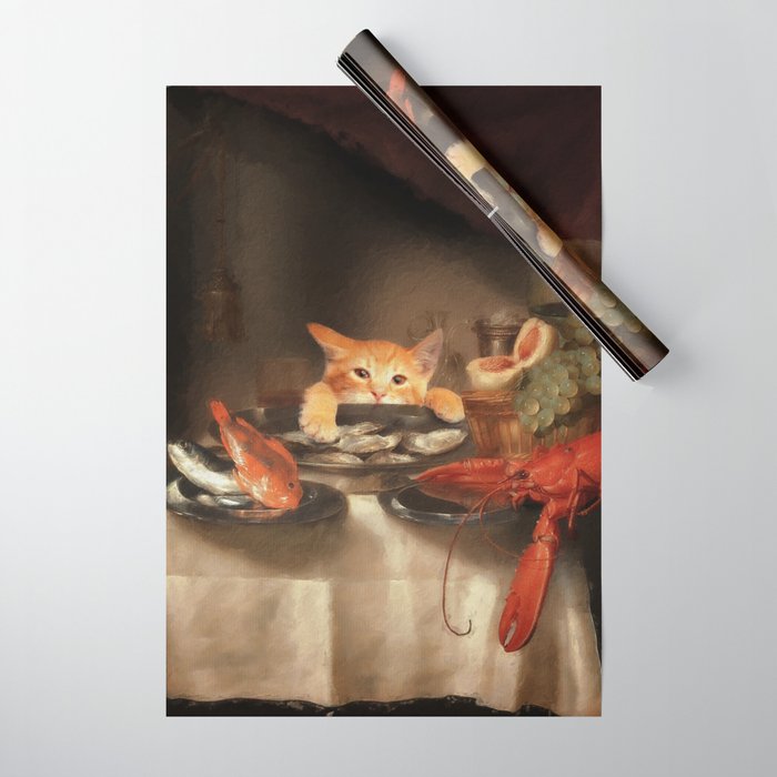 CAT DINNER Wrapping Paper Gallery Image 1