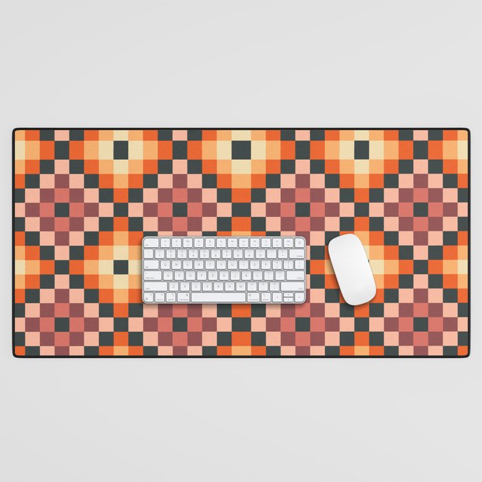 70s color squares pattern  Desk Mat Gallery Image 1