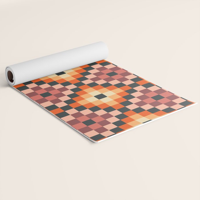 70s color squares pattern  Yoga Mat Gallery Image 2