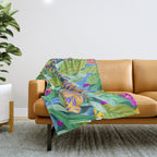 Colorful Jungle Throw Blanket Gallery Image 1