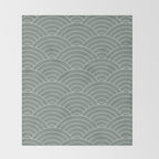Waves (Linen Green) Throw Blanket Gallery Image 2
