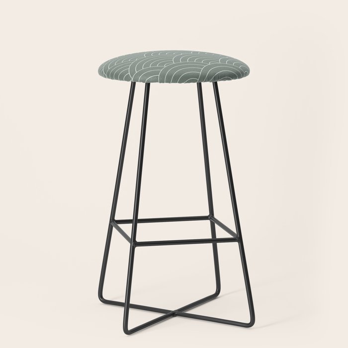 Waves (Linen Green) Stool Gallery Image 1