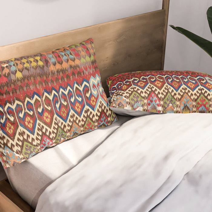 Hotamis Konya Central Anatolian Kilim Print ca. 1800 Pillow Sham Gallery Image 2