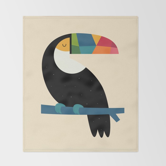 Rainbow Toucan Throw Blanket Gallery Image 2
