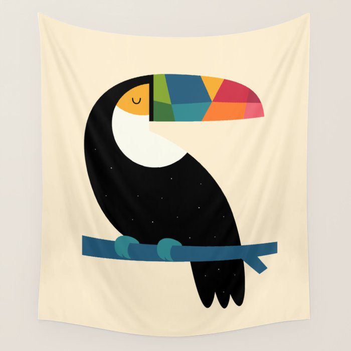 Rainbow Toucan Wall Tapestry Gallery Image 4