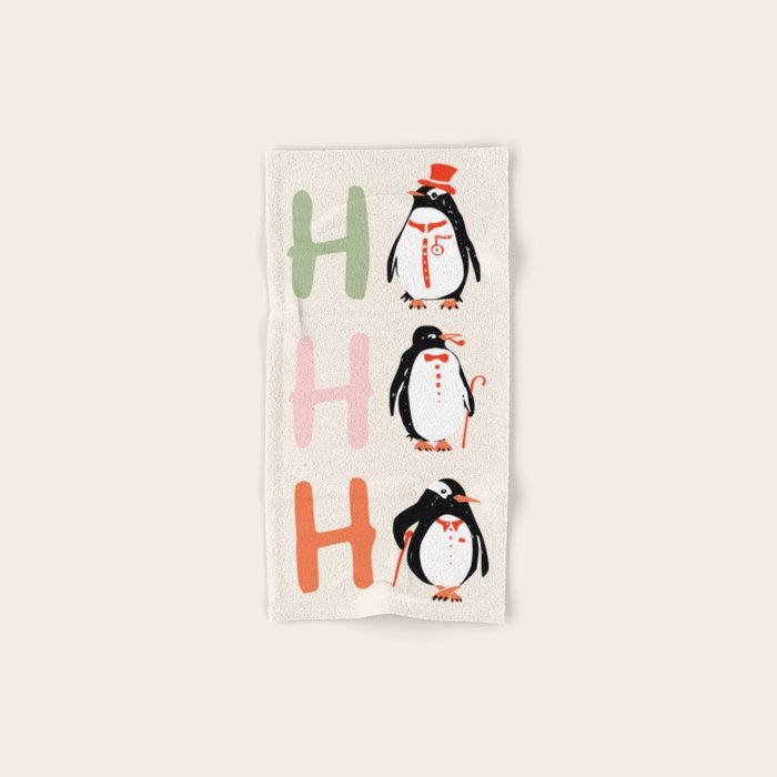 HoHoHo Festive Penguins Bath Towel Gallery Image 1