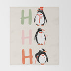 HoHoHo Festive Penguins Throw Blanket Gallery Image 2