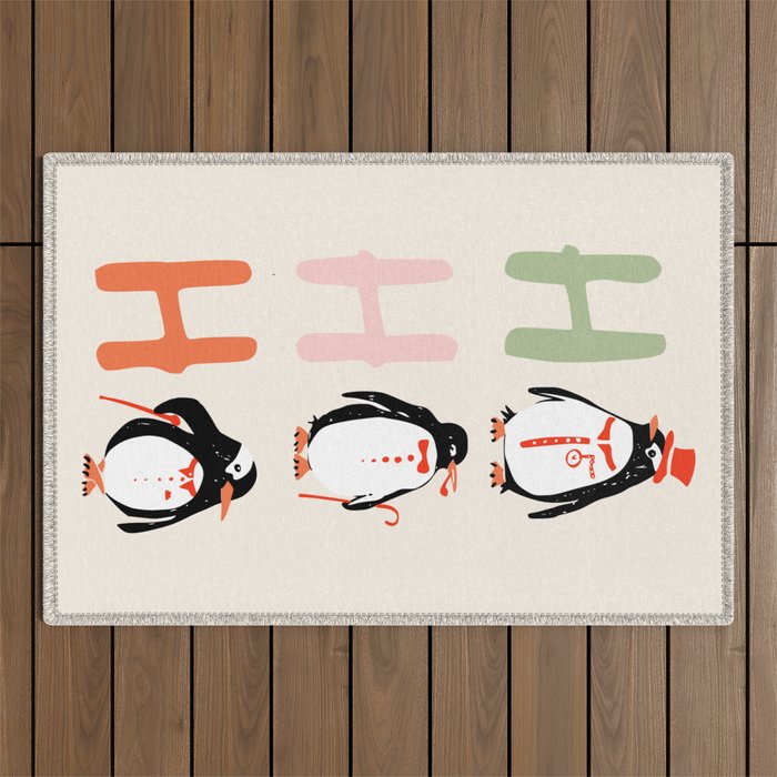 HoHoHo Festive Penguins Outdoor Rug Gallery Image 1