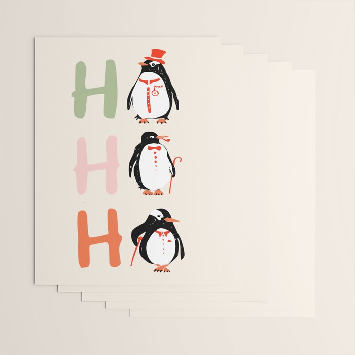 HoHoHo Festive Penguins Wrapping Paper Gallery Image 3