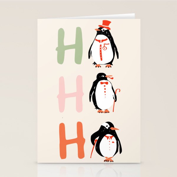 HoHoHo Festive Penguins Stationery Card Gallery Image 2