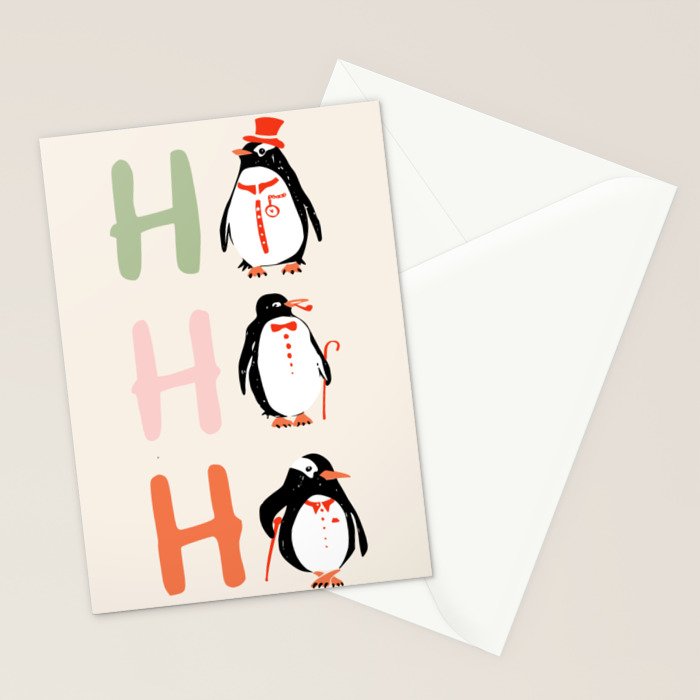 HoHoHo Festive Penguins Stationery Card Gallery Image 2
