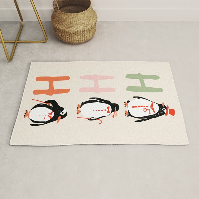 HoHoHo Festive Penguins Rug Gallery Image 1