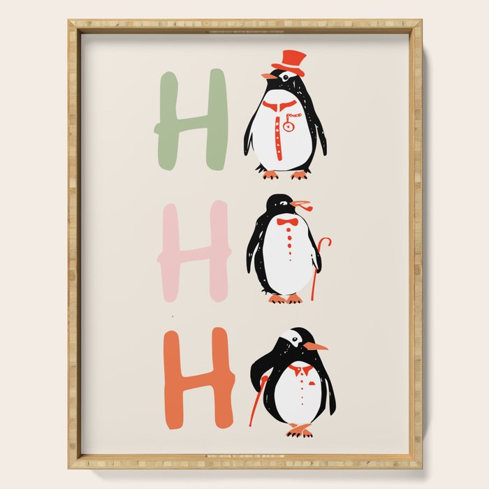 HoHoHo Festive Penguins Serving Tray Gallery Image 1