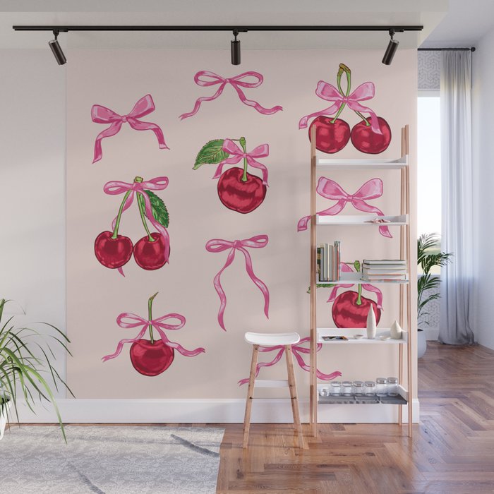 Cherries & Bow Coquette Pack Wall Mural Gallery Image 1