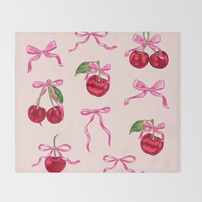 Cherries & Bow Coquette Pack Throw Blanket Gallery Image 2