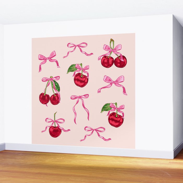 Cherries & Bow Coquette Pack Wall Mural Gallery Image 2