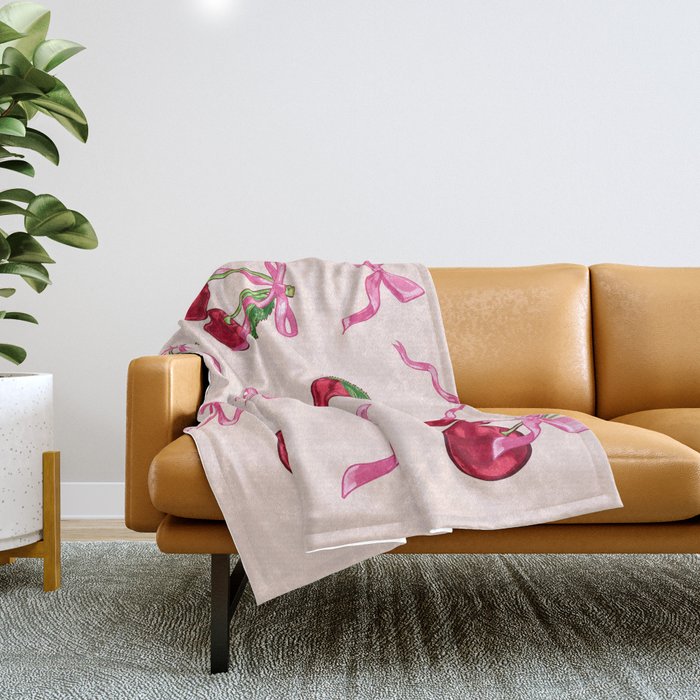 Cherries & Bow Coquette Pack Throw Blanket Gallery Image 1