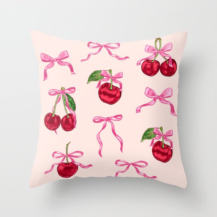 Cherries & Bow Coquette Pack Throw Pillow Gallery Image 6