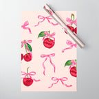 Cherries & Bow Coquette Pack Wrapping Paper Gallery Image 1
