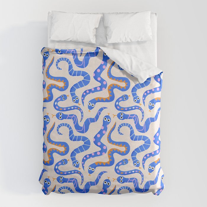 Blue Snakes Pattern Duvet Cover Gallery Image 6