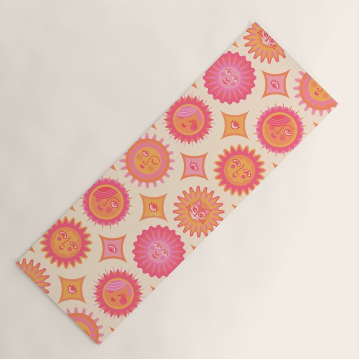 Sunshine Faces - Pink OmbrÃ© Yoga Mat Gallery Image 1