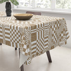 Warm Vintage Checks Tablecloth Gallery Image 3