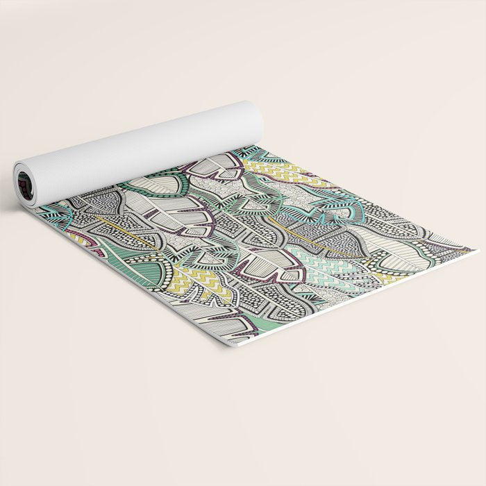 layered palm leaves Yoga Mat Gallery Image 2