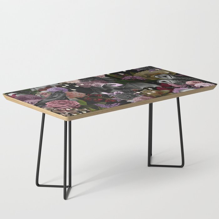 Vintage Floral Gothic and Bat Halloween Coffee Table Gallery Image 1
