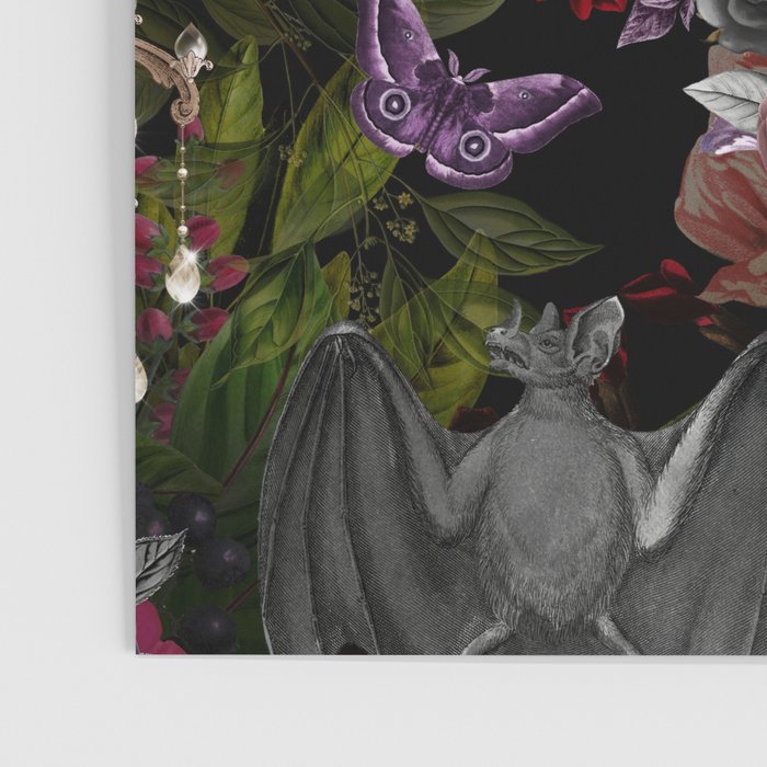 Vintage Floral Gothic and Bat Halloween Poster Gallery Image 3