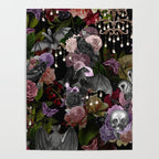 Vintage Floral Gothic and Bat Halloween Poster Gallery Image 4