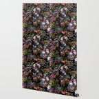 Vintage Floral Gothic and Bat Halloween Wallpaper Gallery Image 2