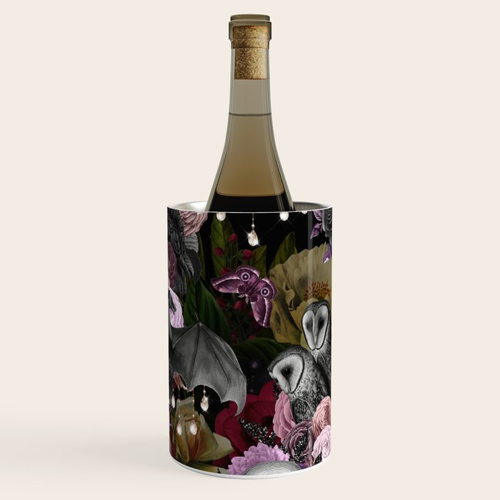Vintage Floral Gothic and Bat Halloween Wine Chiller Gallery Image 3