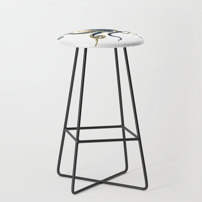 Metallic Octopus IV-Custom Stool Gallery Image 1