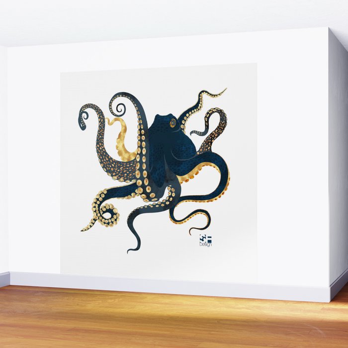 Metallic Octopus IV-Custom Wall Mural Gallery Image 2
