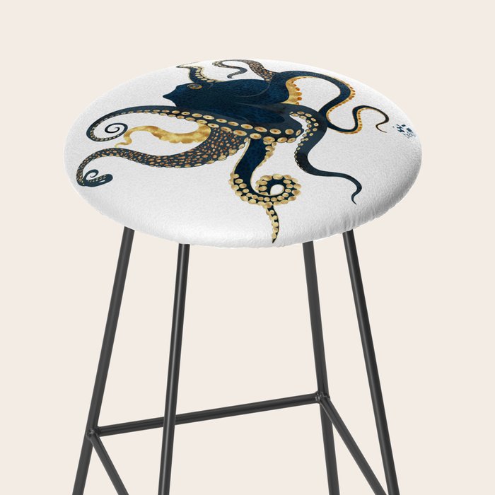 Metallic Octopus IV-Custom Stool Gallery Image 2