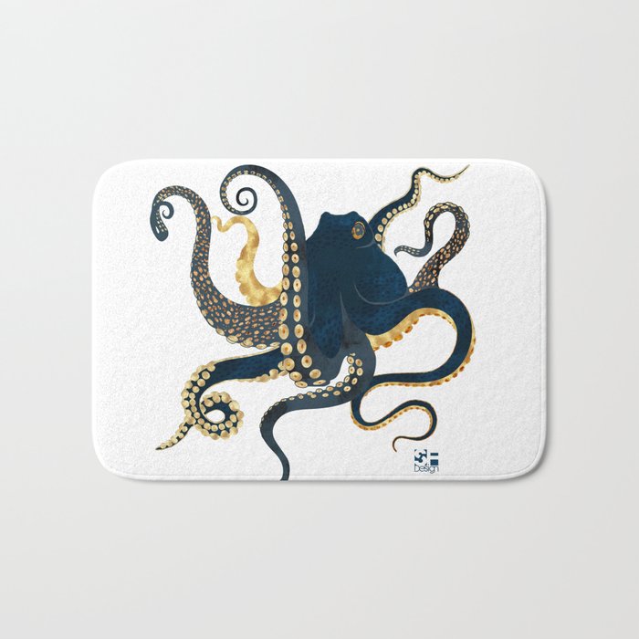 Metallic Octopus IV-Custom Bath Mat Gallery Image 1