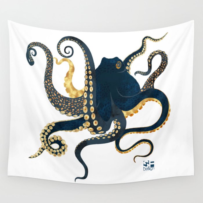 Metallic Octopus IV-Custom Wall Tapestry Gallery Image 4
