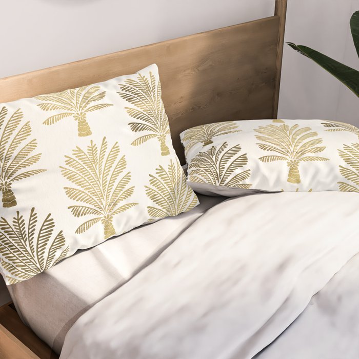 Palm Tree - Gold Palette Pillow Sham Gallery Image 2