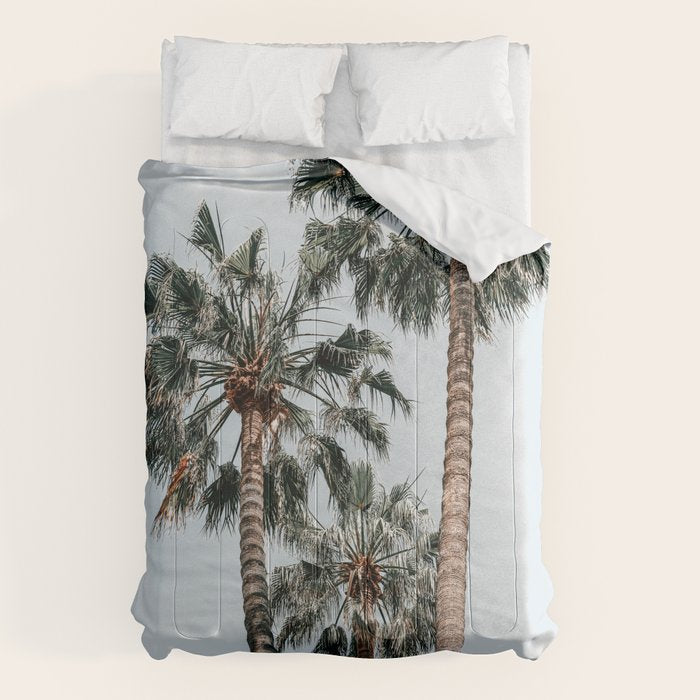Palm Trees, Miami Summer Vibes, Minimalist Art Print, Minimal Pastel Colored Coconut Trees, Summer Time Poster, Palm Tree Print, Beach Vibes, Home Decor, Wall Art Print Comforter Gallery Image 6