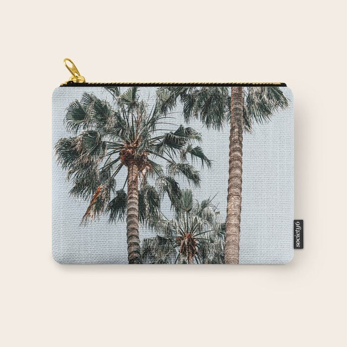 Palm Trees, Miami Summer Vibes, Minimalist Art Print, Minimal Pastel Colored Coconut Trees, Summer Time Poster, Palm Tree Print, Beach Vibes, Home Decor, Wall Art Print Carry All Pouch Gallery Image 1