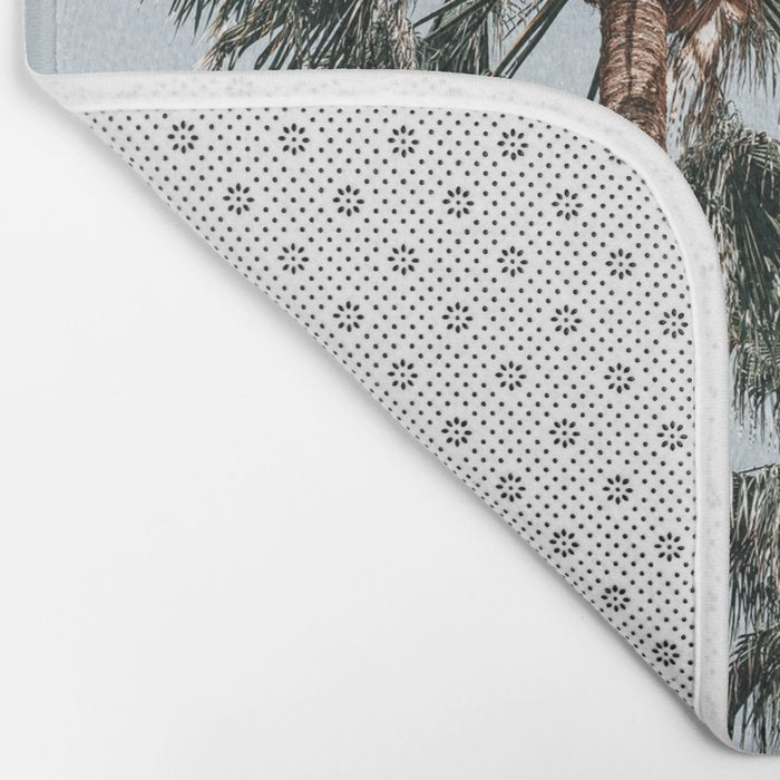 Palm Trees, Miami Summer Vibes, Minimalist Art Print, Minimal Pastel Colored Coconut Trees, Summer Time Poster, Palm Tree Print, Beach Vibes, Home Decor, Wall Art Print Bath Mat Gallery Image 2