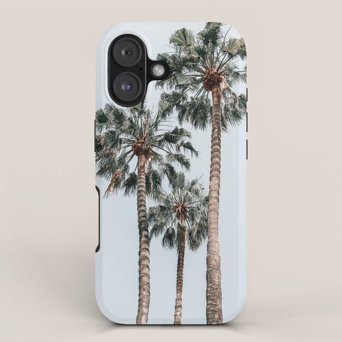 Palm Trees, Miami Summer Vibes, Minimalist Art Print, Minimal Pastel Colored Coconut Trees, Summer Time Poster, Palm Tree Print, Beach Vibes, Home Decor, Wall Art Print iPhone Case Gallery Image 1