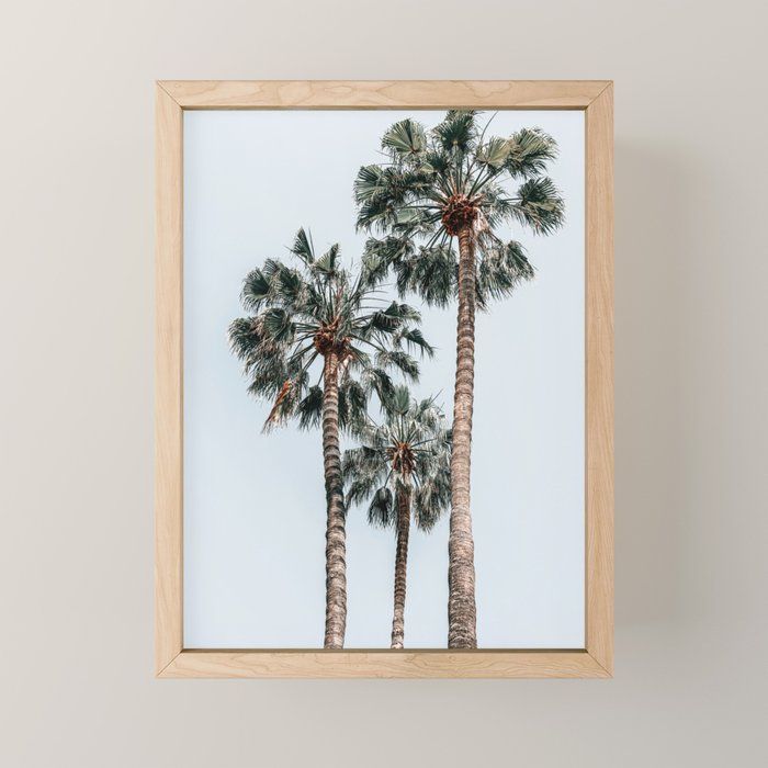 Palm Trees, Miami Summer Vibes, Minimalist Art Print, Minimal Pastel Colored Coconut Trees, Summer Time Poster, Palm Tree Print, Beach Vibes, Home Decor, Wall Art Print Mini Art Print Gallery Image 1