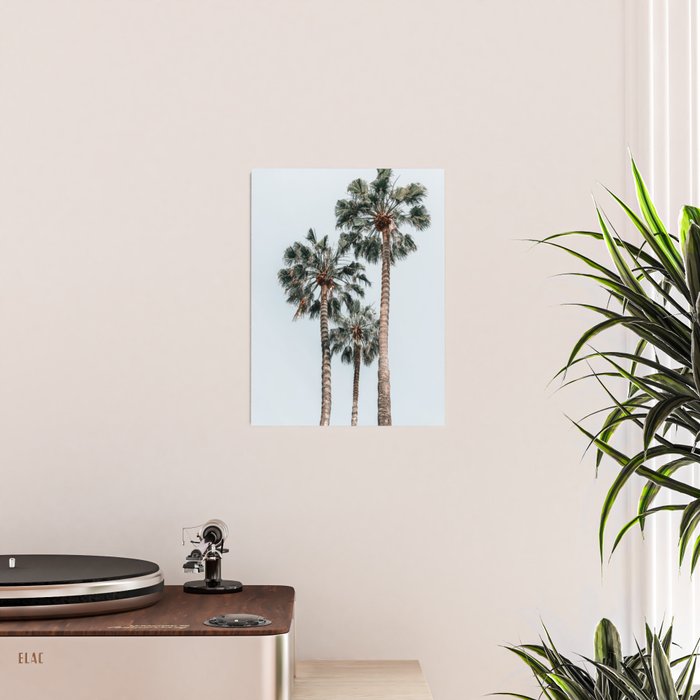 Palm Trees, Miami Summer Vibes, Minimalist Art Print, Minimal Pastel Colored Coconut Trees, Summer Time Poster, Palm Tree Print, Beach Vibes, Home Decor, Wall Art Print Poster Gallery Image 2