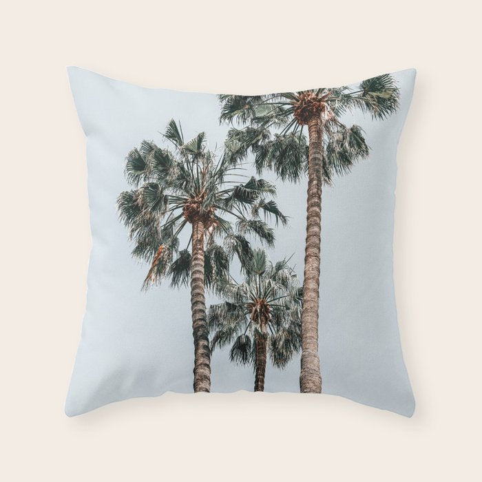 Palm Trees, Miami Summer Vibes, Minimalist Art Print, Minimal Pastel Colored Coconut Trees, Summer Time Poster, Palm Tree Print, Beach Vibes, Home Decor, Wall Art Print Throw Pillow Gallery Image 6