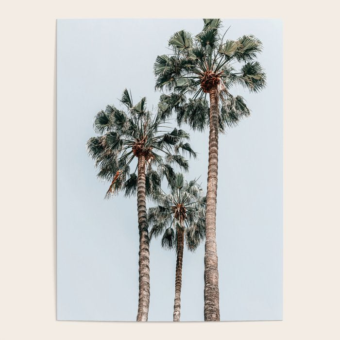 Palm Trees, Miami Summer Vibes, Minimalist Art Print, Minimal Pastel Colored Coconut Trees, Summer Time Poster, Palm Tree Print, Beach Vibes, Home Decor, Wall Art Print Poster Gallery Image 1